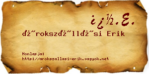Árokszállási Erik névjegykártya